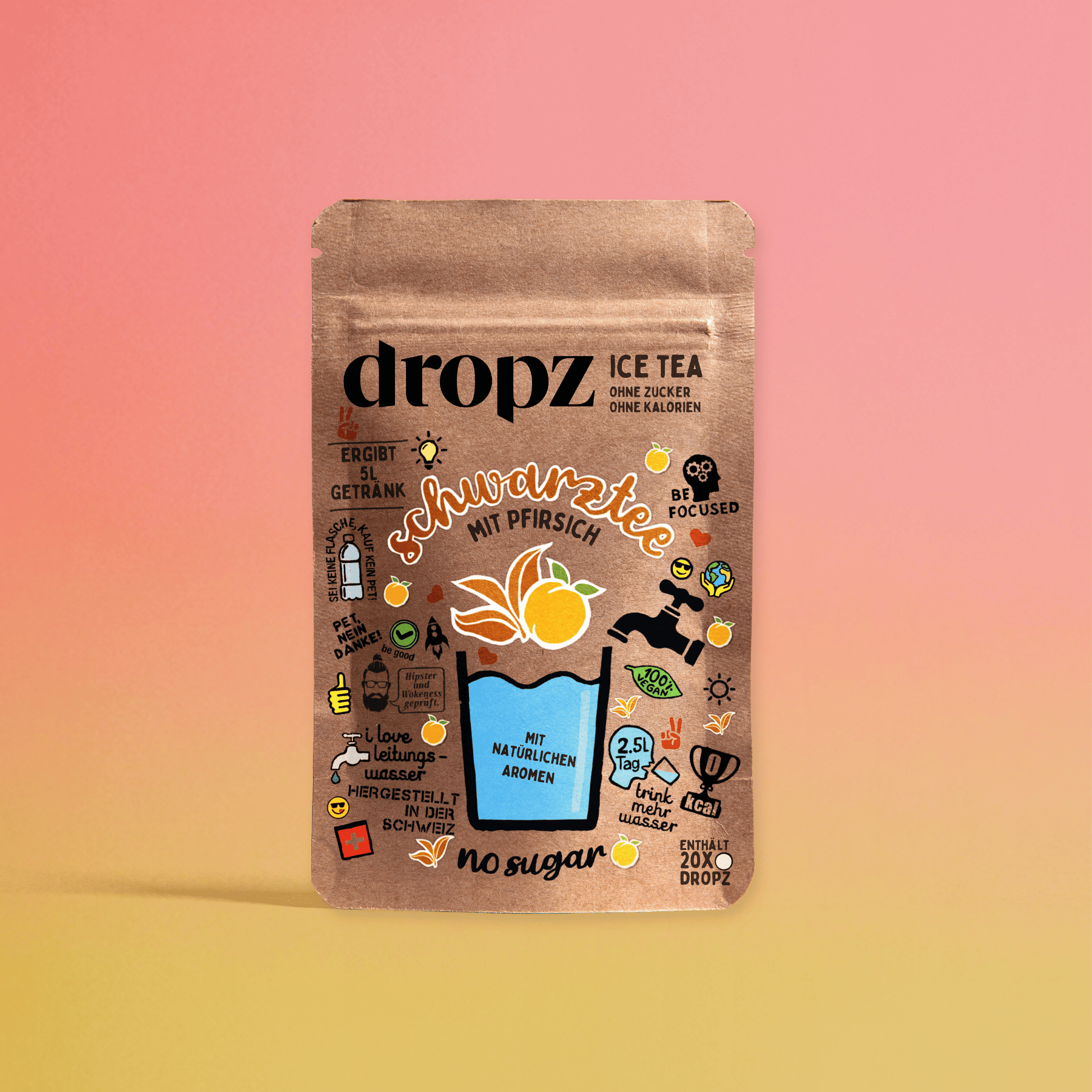 dropz Tea - Black Tea with Peach