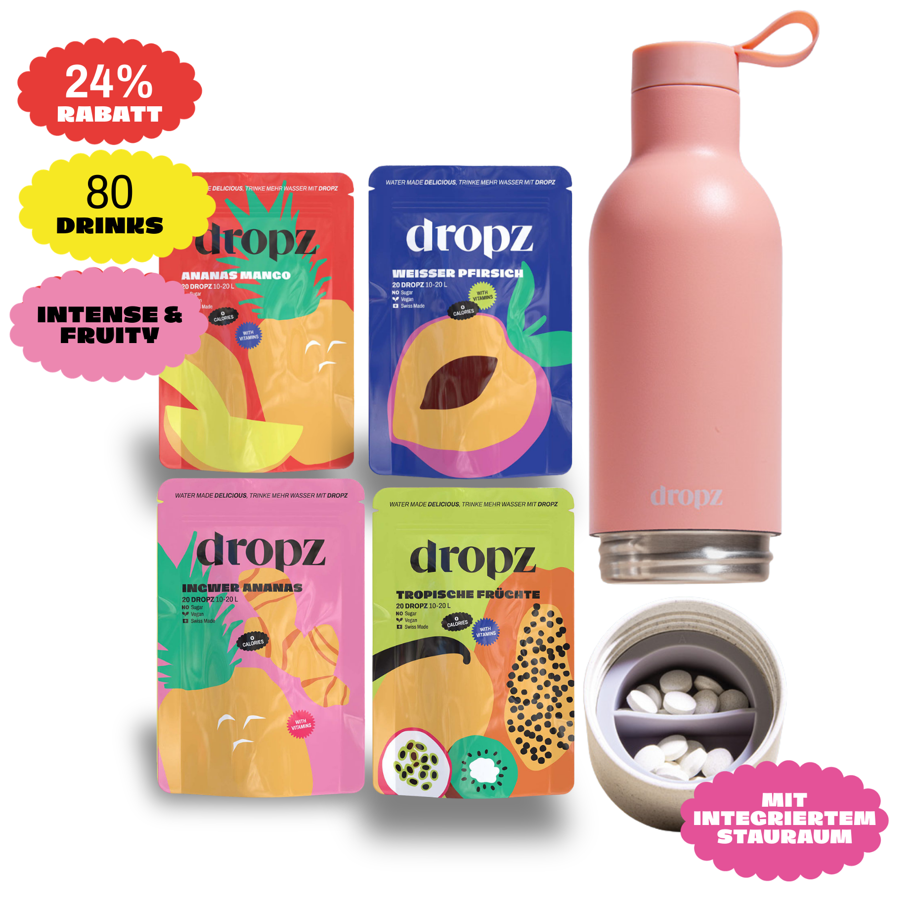 Starter-Sets - dropz + Flasche nach Wahl