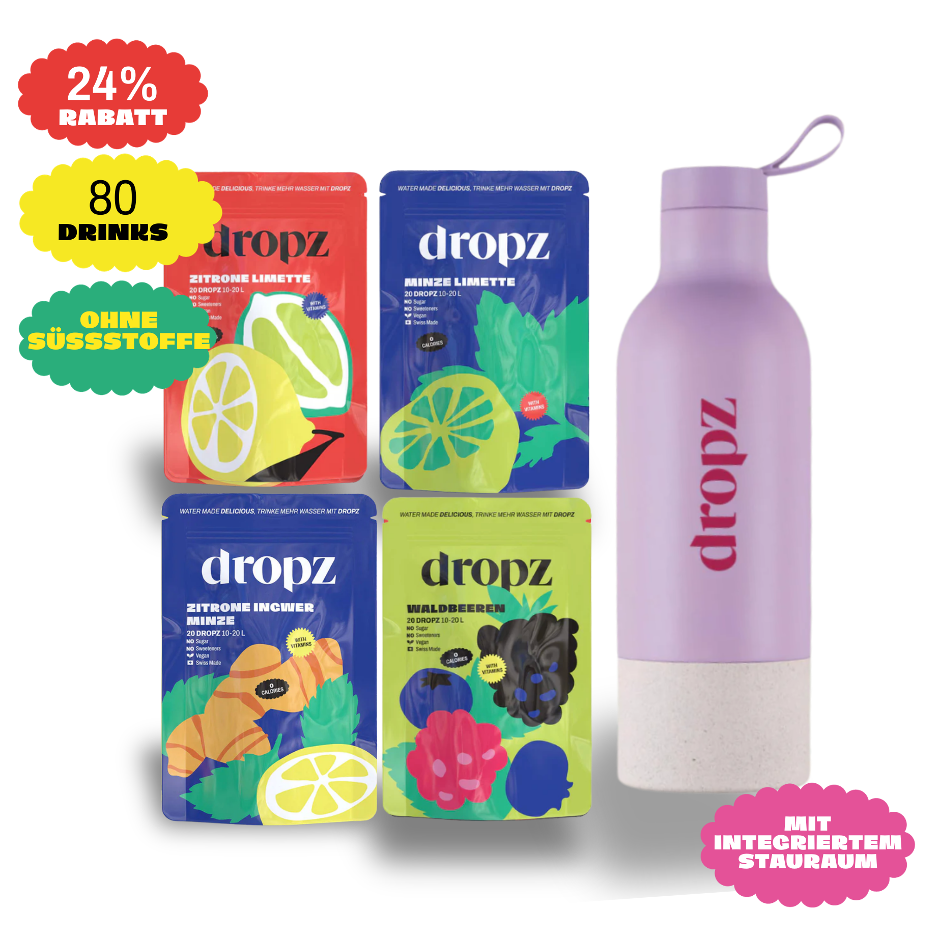 Starter-Sets - dropz + Flasche nach Wahl