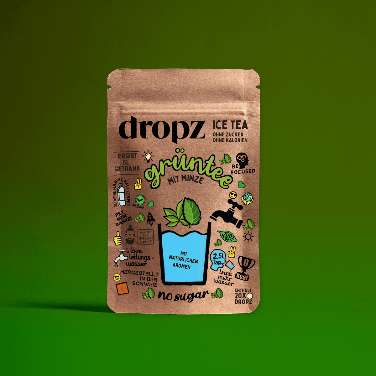 dropz Tea - Green Tea with Ginger Lemon