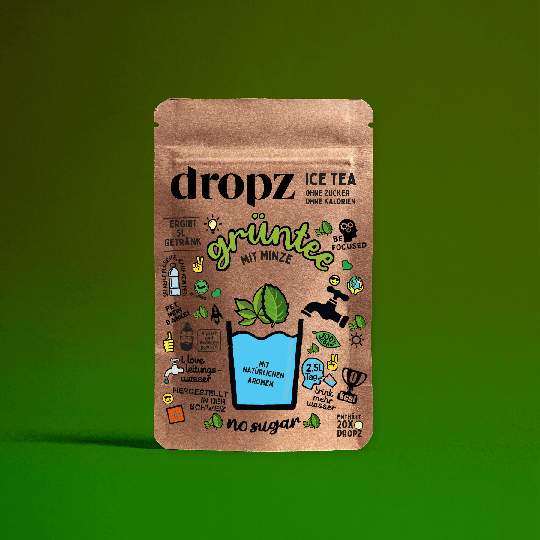 dropz Tea - Green Tea with Ginger Lemon