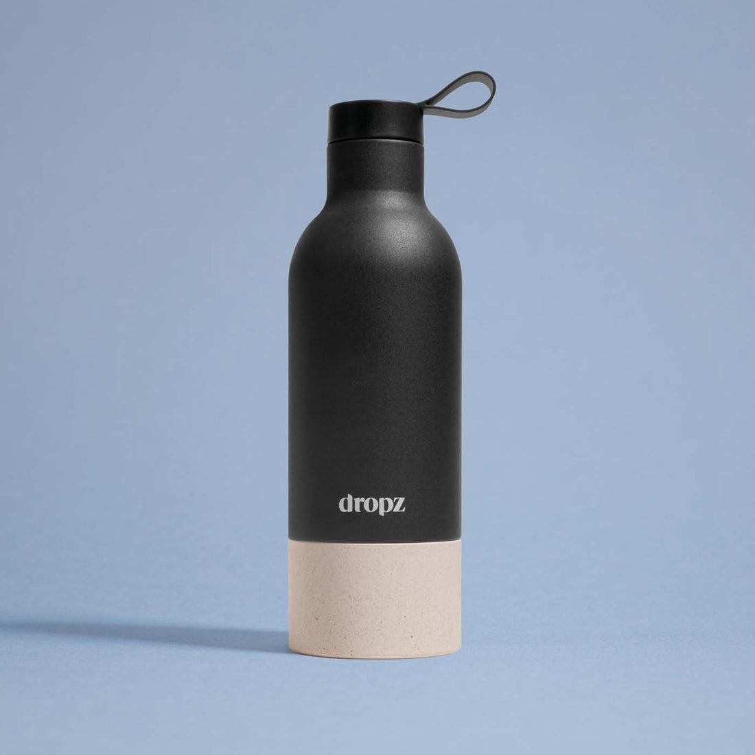 dropz Flasche schwarz - 0.5 L mit Aufbewahrungsfach